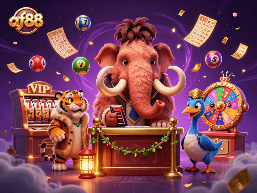 Experience the excitement at af88 with VIP characters and vibrant gambling elements.