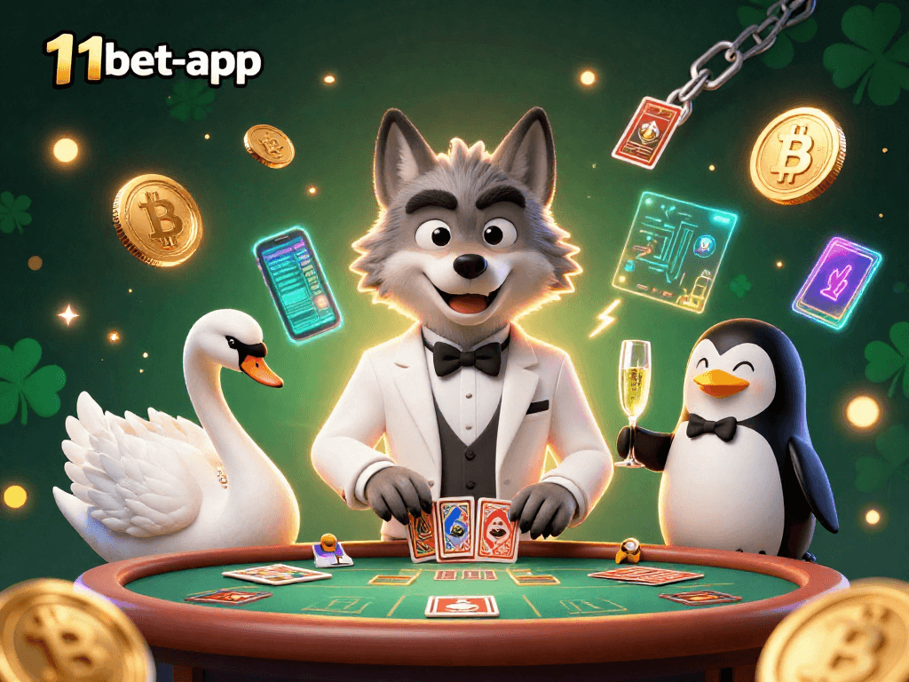 Experience winning thrills at the 11bet-app with vibrant characters and dynamic gambling action.