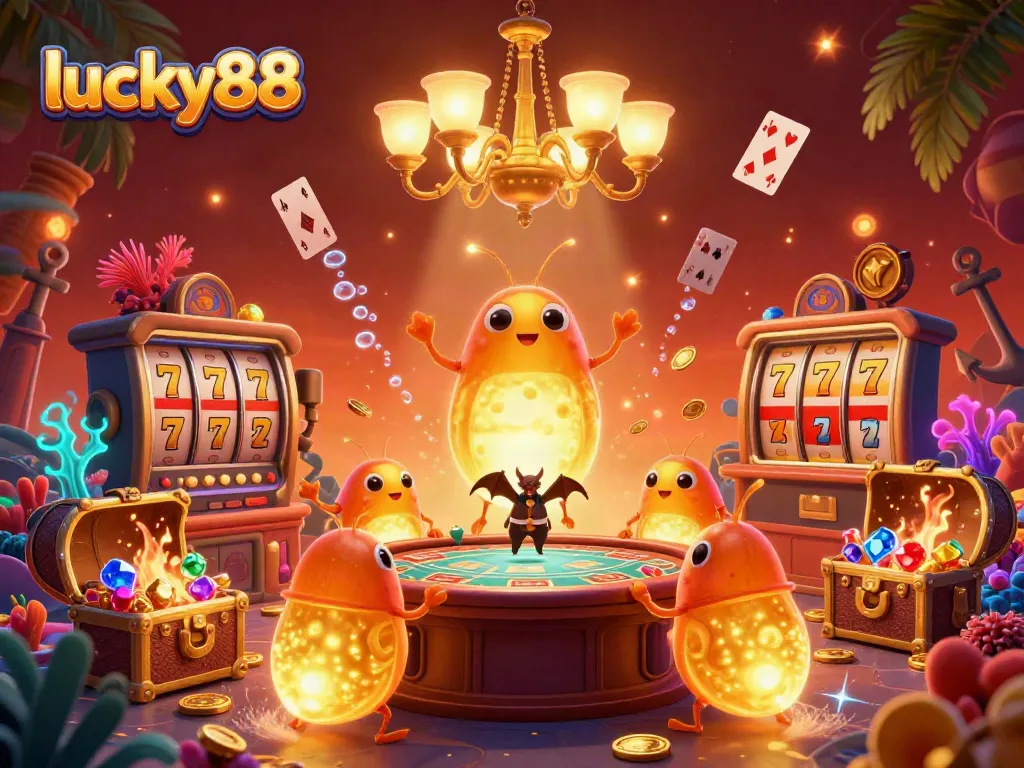 Engage with lucky88's vibrant glowworm-themed casino, lighting up thrilling slot adventures.