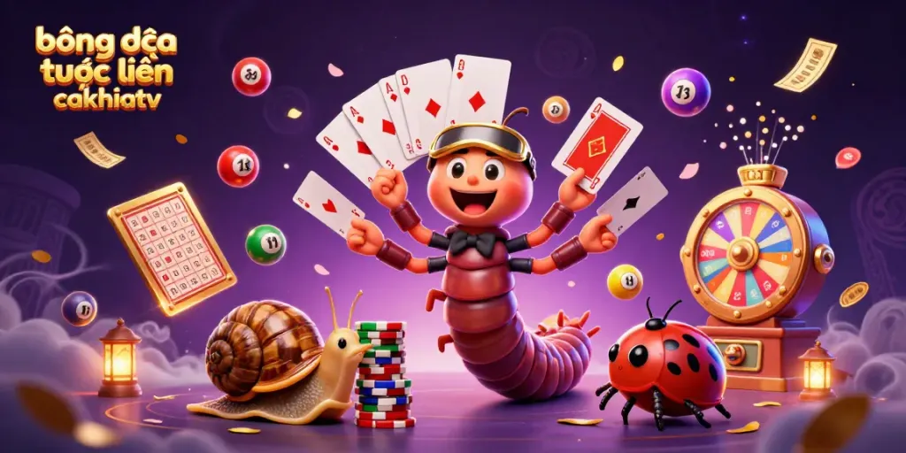 Engage in bóng đá trực tuyến cakhiatv with a vivid scene depicting a millipede dealer and high-roller excitement.