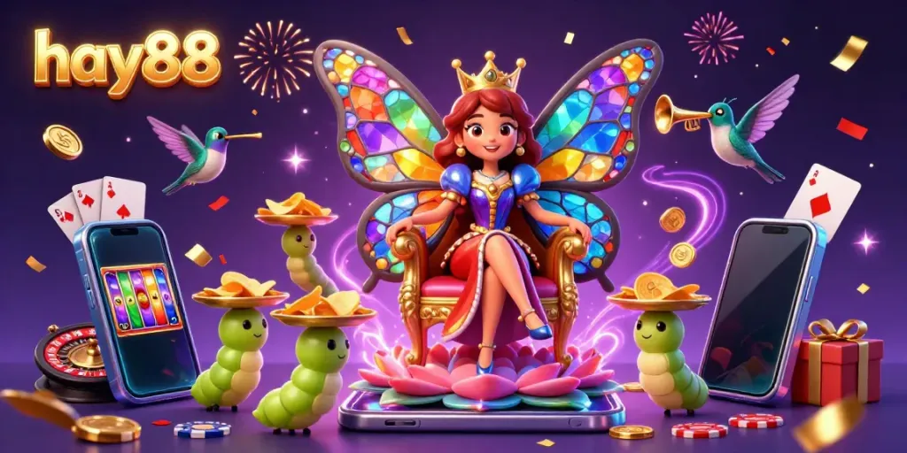 Experience the magic of hay88 with a vibrant illustration showcasing casino excitement and rich details.