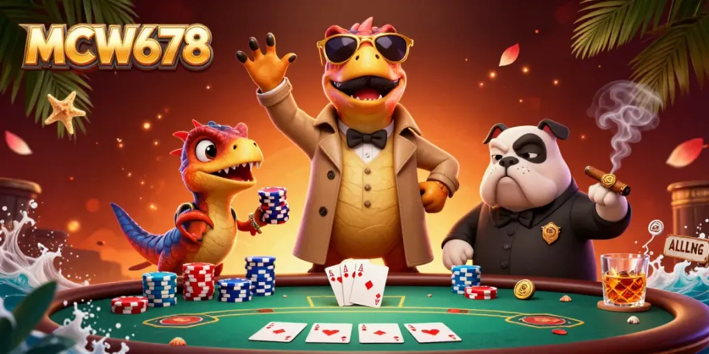 Experience thrilling gameplay at MCW678 with raptors amusingly trying to enter a VIP casino lounge.