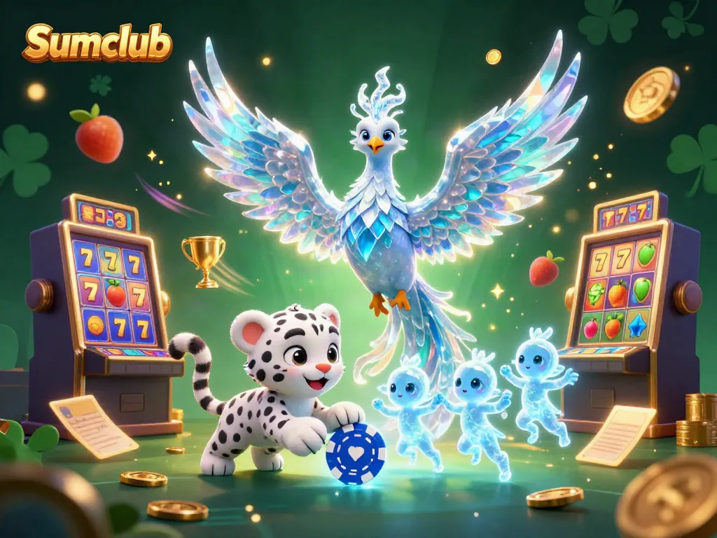 Experience thrilling gameplay at Sumclub with our enchanting ice phoenix and vibrant casino elements.